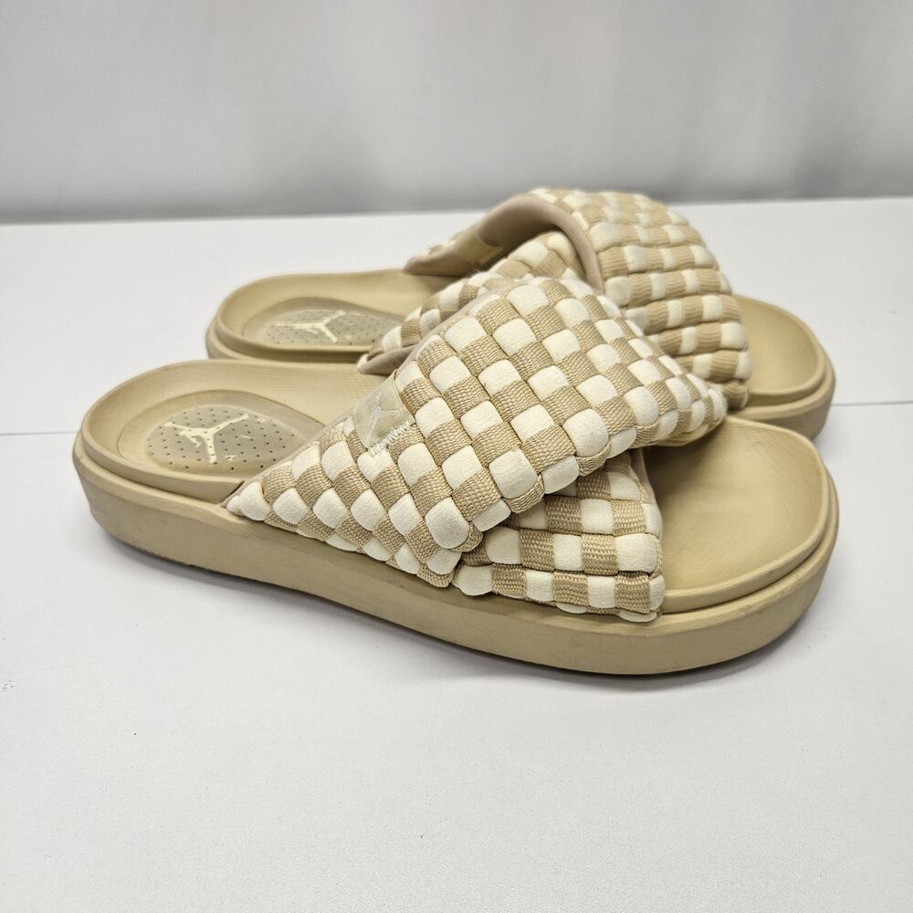 Nike Air Jordan Sophia Gold Checkerboard Womens Slide Sz 9 DO8863 701 RARE